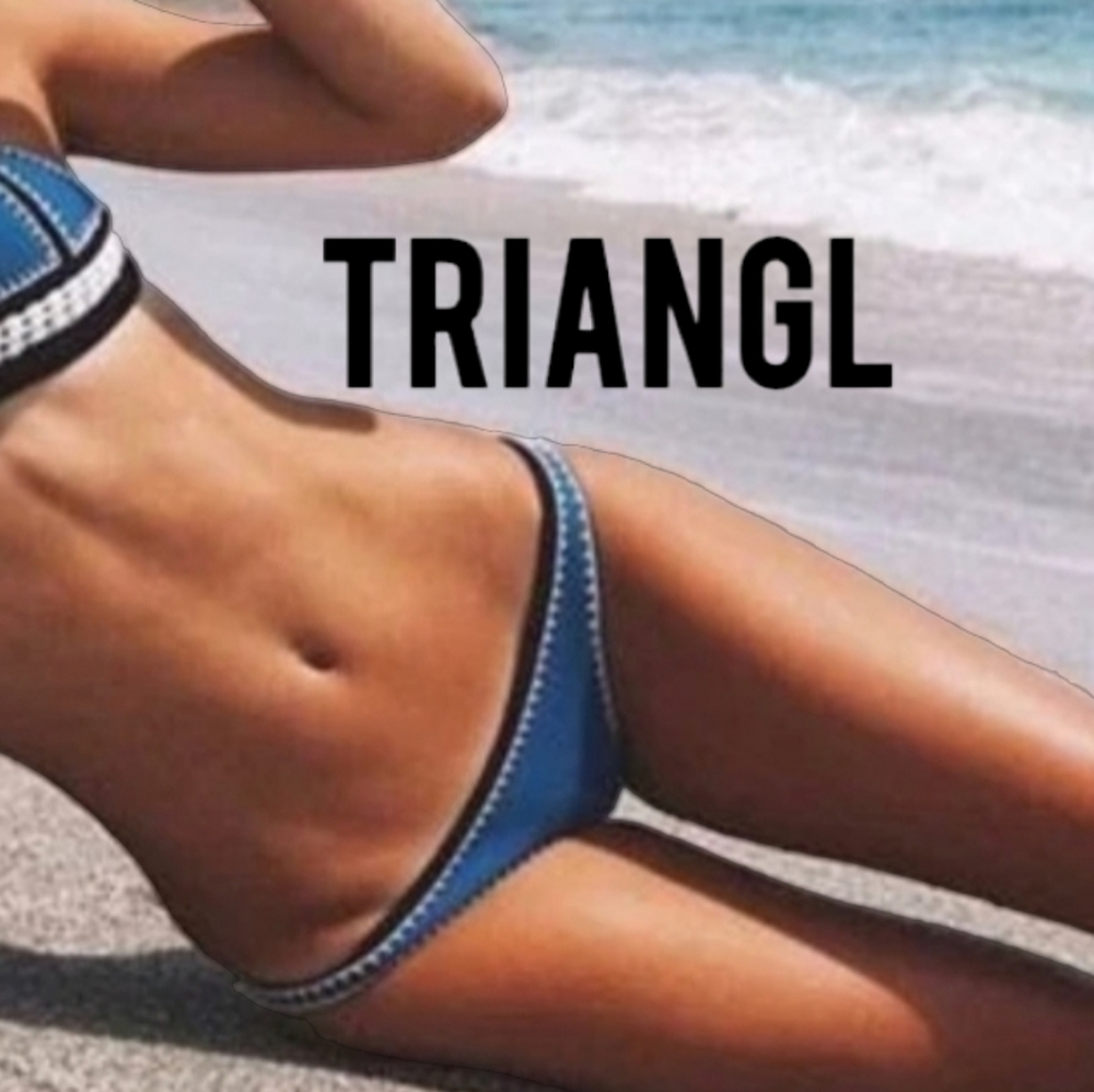 Triangl Farrah Hotel California Royal Blue Neoprene Whipstitch Bikini Bottom